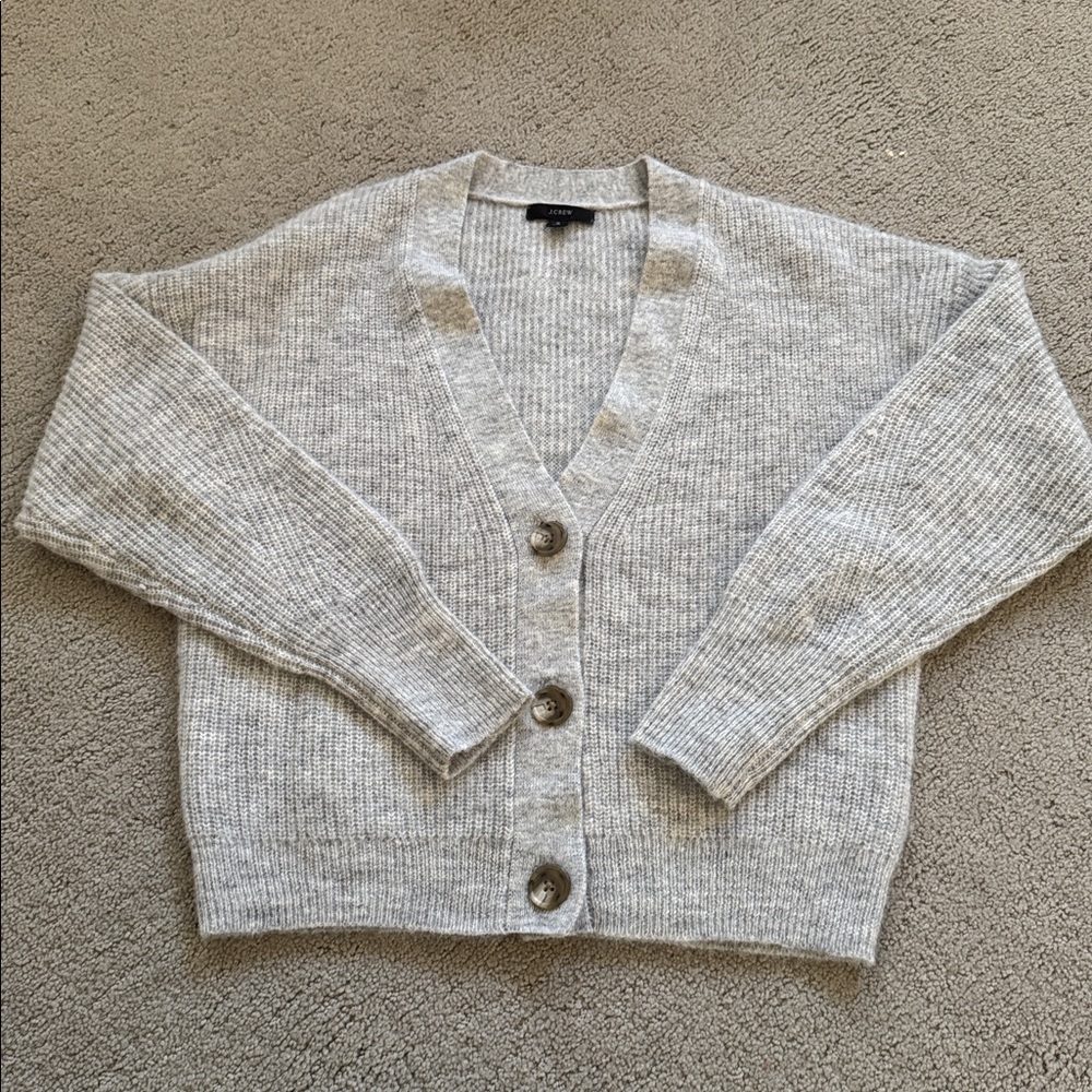 J.Crew Ribbed V-Neck Cardigan Sweater - Picture 2 of 6